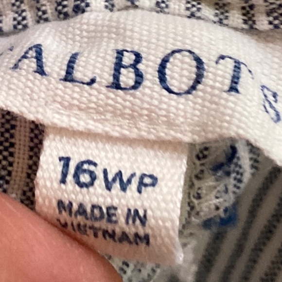 Talbots Linen Blend Striped Wide Leg Pants - Picture 9 of 11